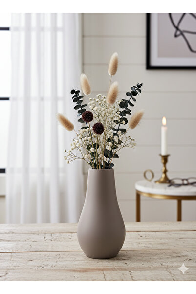 TACTIC Decorative Modern Form Stone Vase - Small Size Stylish Tabletop Flower Holder – 13 cm