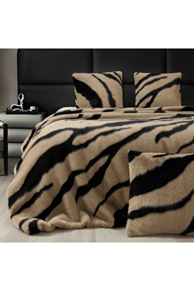 JOJO HOME Blanket + 2 Pillowcases, Lux Model, Faux Mink Fur, Bicolor, 3 Pieces, 200x230cm