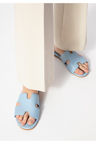 Wittchen Șlapi albaștri pentru femei din piele