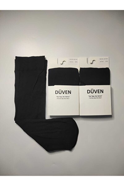 DÜVEN 40 дениер, средна дебелина, черни панталони до коляното с плоска тъкан,...