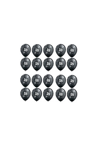 Doty 18th birthday balloon set, 30 cm, black, 20 pcs,