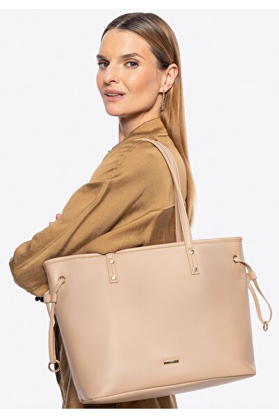 Wittchen Geantă de cumpărături din piele pentru femei cu bretele, bej, bej, p...