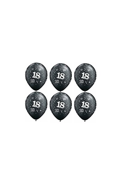 Doty 18th birthday balloon set, size 30cm, black, 6 pieces,