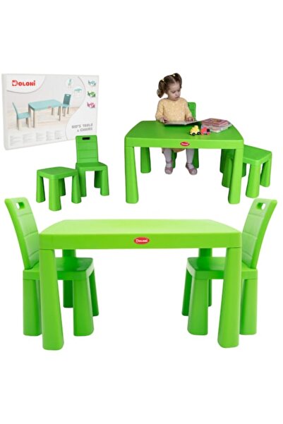 Doloni set de mobilier pentru copii - masă și 2 scaune, verde