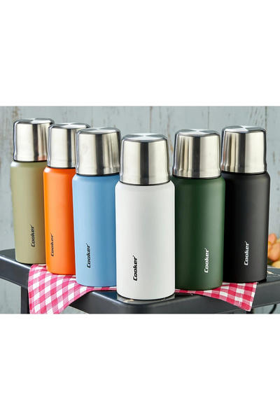 ALFA AKSESUAR 03 0.75Lt Mountaineer Thermos Colorful Double Wall Stainless Steel - Leakproof Lid = Cup