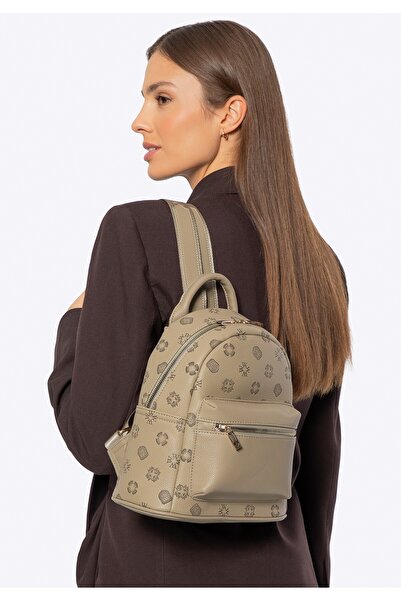 Wittchen Women's Backpack in Imitation Leather with Embossing, Beige, Beige, ...