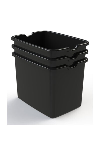 Doloni storage box with lid, 18 L, black with red elements