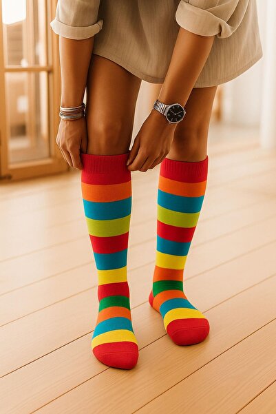 COTENCONCEPT Striped and Colorful Knee-Length Socks