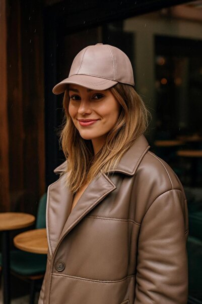 FELLMENS Pălărie pentru femei din piele artificială pudrată