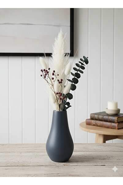 TACTIC Decorative Modern Form Stone Vase - Small Size Stylish Tabletop Flower Holder – 13 cm