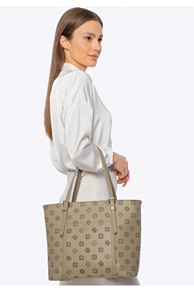 Wittchen Women's shopper bag made of imitation leather with embossing, beige,...