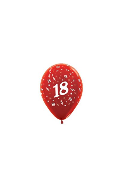 Doty 18th birthday balloon set, 30 cm, red, 6 pcs,