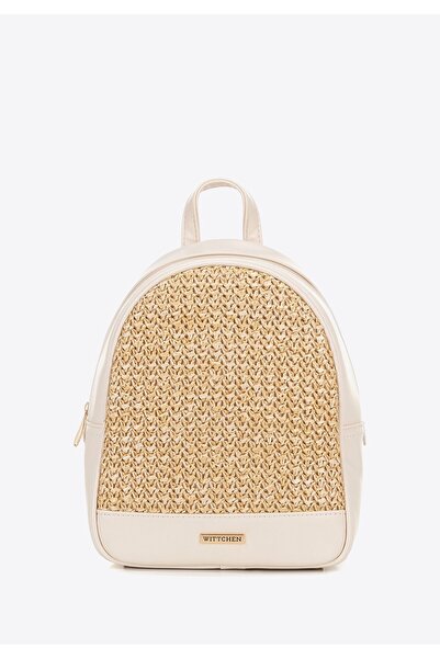 Wittchen Rucsac de damă cu țesătură, crem și bej, crem și bej, piele