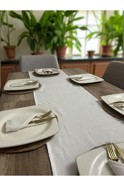 Cedi Kadife Dokulu Beyaz Runner 40X150 Runner & Amerikan Servis