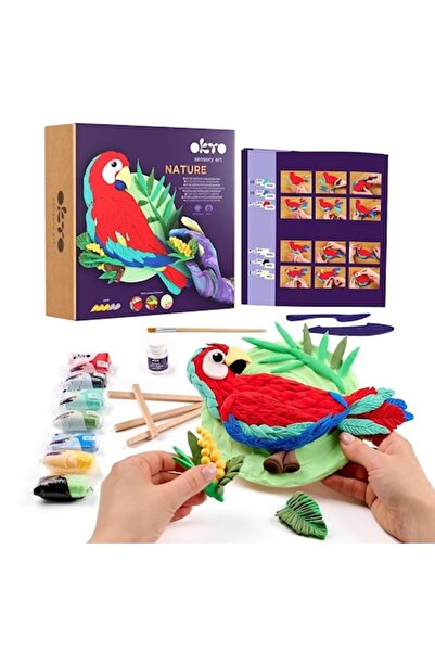 OKTO Kit de modelare 3D creativ Ara, Wood&Craft Nature, 14+, dificultate 4, multicolor