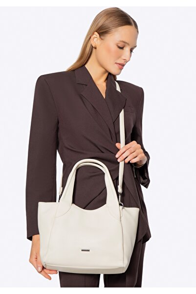 Wittchen Geantă mică din piele pentru femei, crem, crem, piele