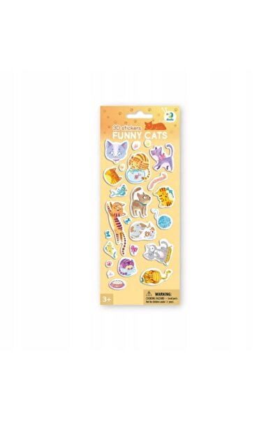 OEM 3D sticker set for children, funny cats, multicolor, 17 pieces