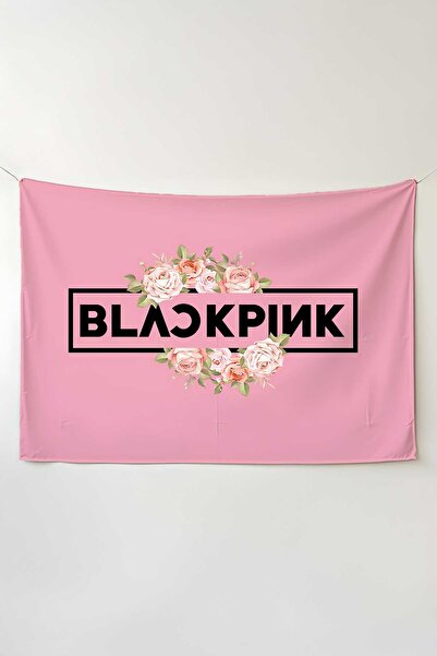 RUGRUMBA غطاء جداري باللون الأسود والوردي - موضوع موسيقي، قماش عالي الجودة، س...