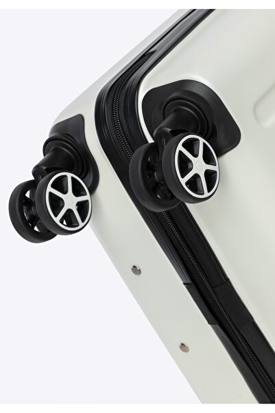 Wittchen Valiză de cabină bărbătească din ABS cu logo în relief, albă, din ABS alb