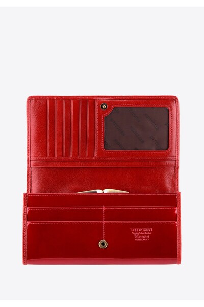 Wittchen Women's horizontal patent leather wallet red patent leather