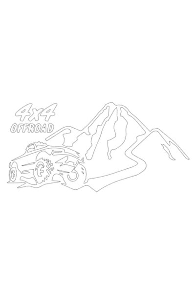 Oracal 651 Sticker Off Road, 4x4 SUV, Alb, 30 cm x 15 cm