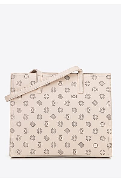 Wittchen Geantă de damă din piele cu semnătură în relief bej, piele bej