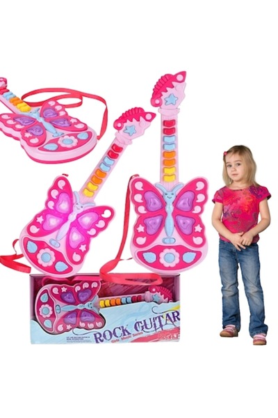 MAKSIK Chitară interactivă pentru copii, Maksik, 11 clape, multicoloră, set c...