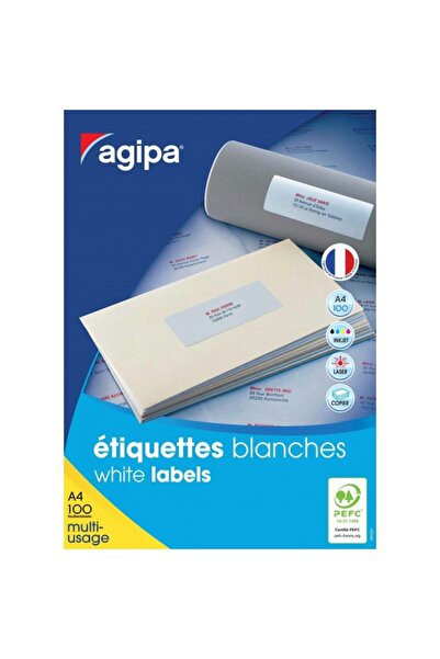 AGIPA etichete adezive 101128, 33/A4, 70x25mm, permanente, colțuri pătrate, a...