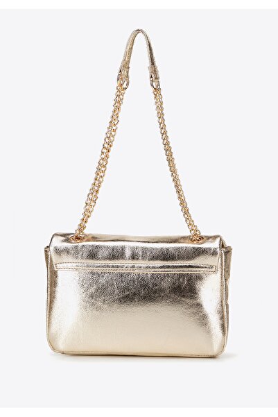 Wittchen Geantă crossbody pentru femei, confecționată din piele strălucitoare, aurie, piele