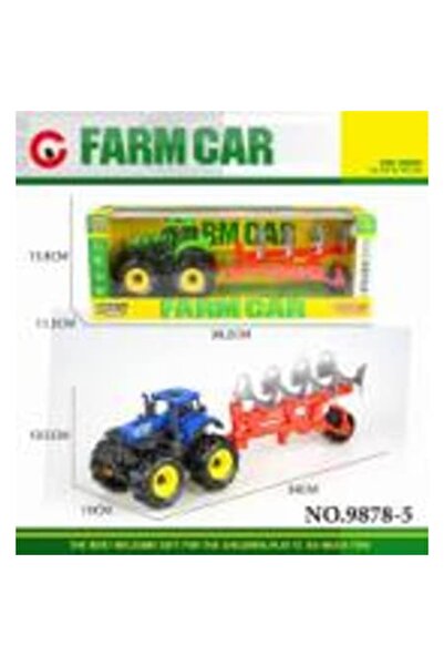MAKSIK Tractor agricol cu ​​remorcă și bușteni, Maksik, design realist, roți mobile, set