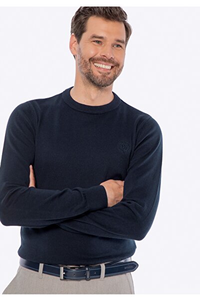 Wittchen Men's Navy Blue Cotton Sweatshirt