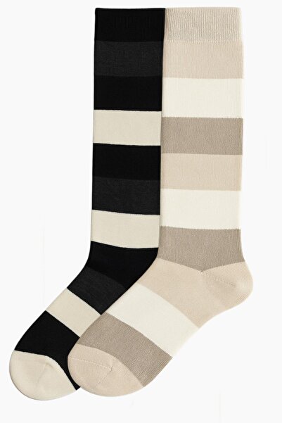 COTENCONCEPT 2 Pieces of Striped and Colored Knee-Length Socks