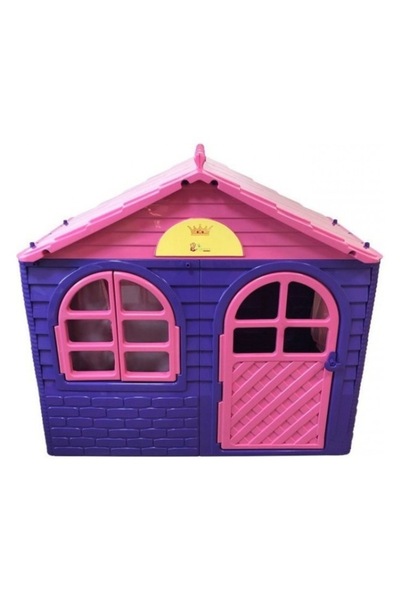 Doloni Căsuță de joacă pentru copii, Doloni, 129x69x120 cm, violet și roz, uși și accesorii funcționale
