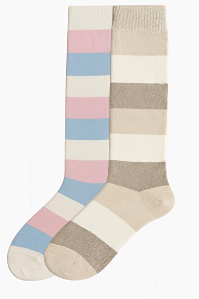 COTENCONCEPT 2 чифта раирани и цветни чорапи до коляното