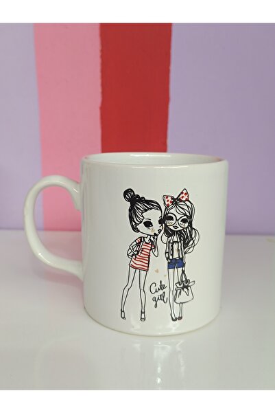 DEKOR ZÜCCACİYE HOME 2-Piece Illustrated Porcelain Mug