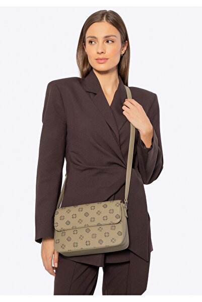 Wittchen Geantă de damă din piele cu semnătură în relief, bej, piele bej