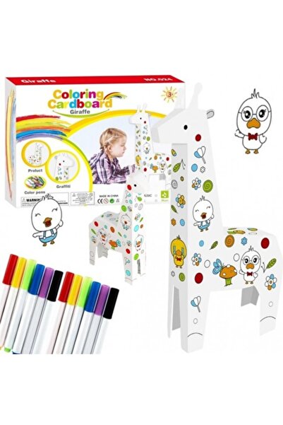 MAKSIK Set de pictură girafe din carton cu markere, 34x4,5x25 cm, 3+