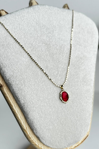 Leo'Stone Özel Seri Scarlet Grace Tasarım Arpa Zincirli 60 Cm Kadın Çelik Kolye