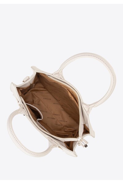 Wittchen Geantă pentru laptop de 13" pentru femei, din imitație de piele, crem