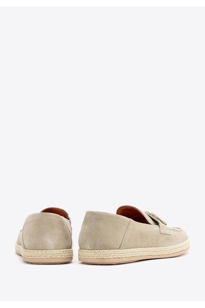 Wittchen Men's Beige Suede Leather Loafers with Tassel