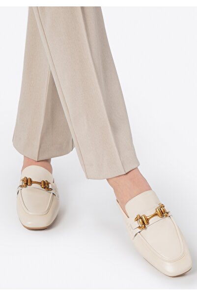 Wittchen Women's Leather Moccasins with Buckle Cream Leather