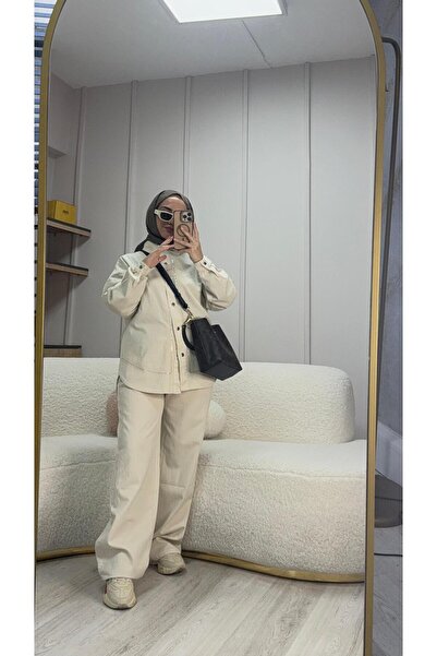 Semrailhan طقم سيرما إيلهان من القطن مع تفاصيل حجرية للجزء العلوي والسفلي