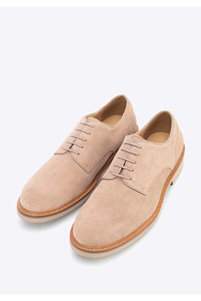 Wittchen Pantofi Derby bărbătești din piele întoarsă bej deschis