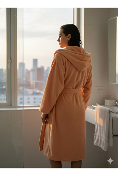 embays collection Hooded Bathrobe, Curly Bathrobe, 100% Cotton, Bath Sauna Bathrobe Women / Men Unisex Bathrobe