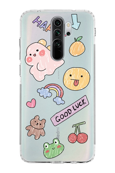 Elorakılıf Xiaomi Redmi Note 8 Pro Uyumlu Baskılı Yumuşak Silikon Şeffaf Tele...