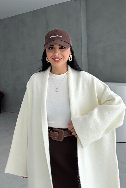 Seda Yalçın Atelier Salaş Uzun Ekru Triko Hırka