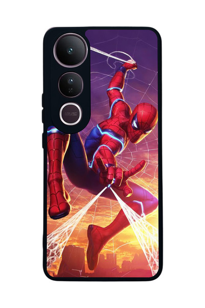 Aksel Kılıf متوافق مع Vivo V50 Lite مطبوع ، أسود غير لامع، سيليكون ناعم، واقي...