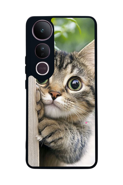 Aksel Kılıf متوافق مع Vivo V50 Lite مطبوع ، أسود غير لامع، سيليكون ناعم، واقي...