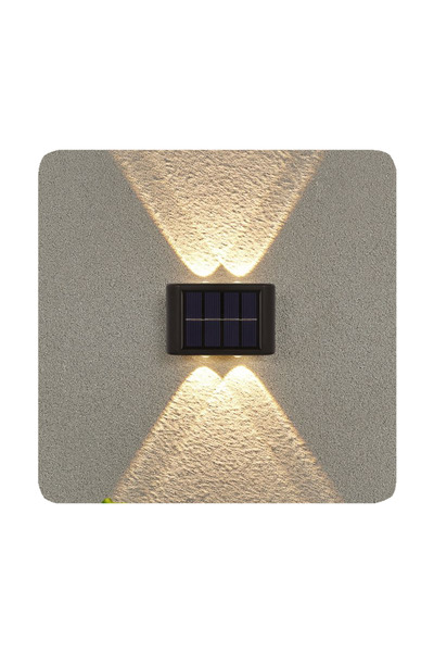 mağaza alverro 2’li Solar LED Duvar Aplik 6 LED Çift Taraflı Güneş Enerjili D...