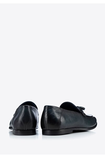 Wittchen Men's Leather Loafers with Tassel, Navy Blue, Leather